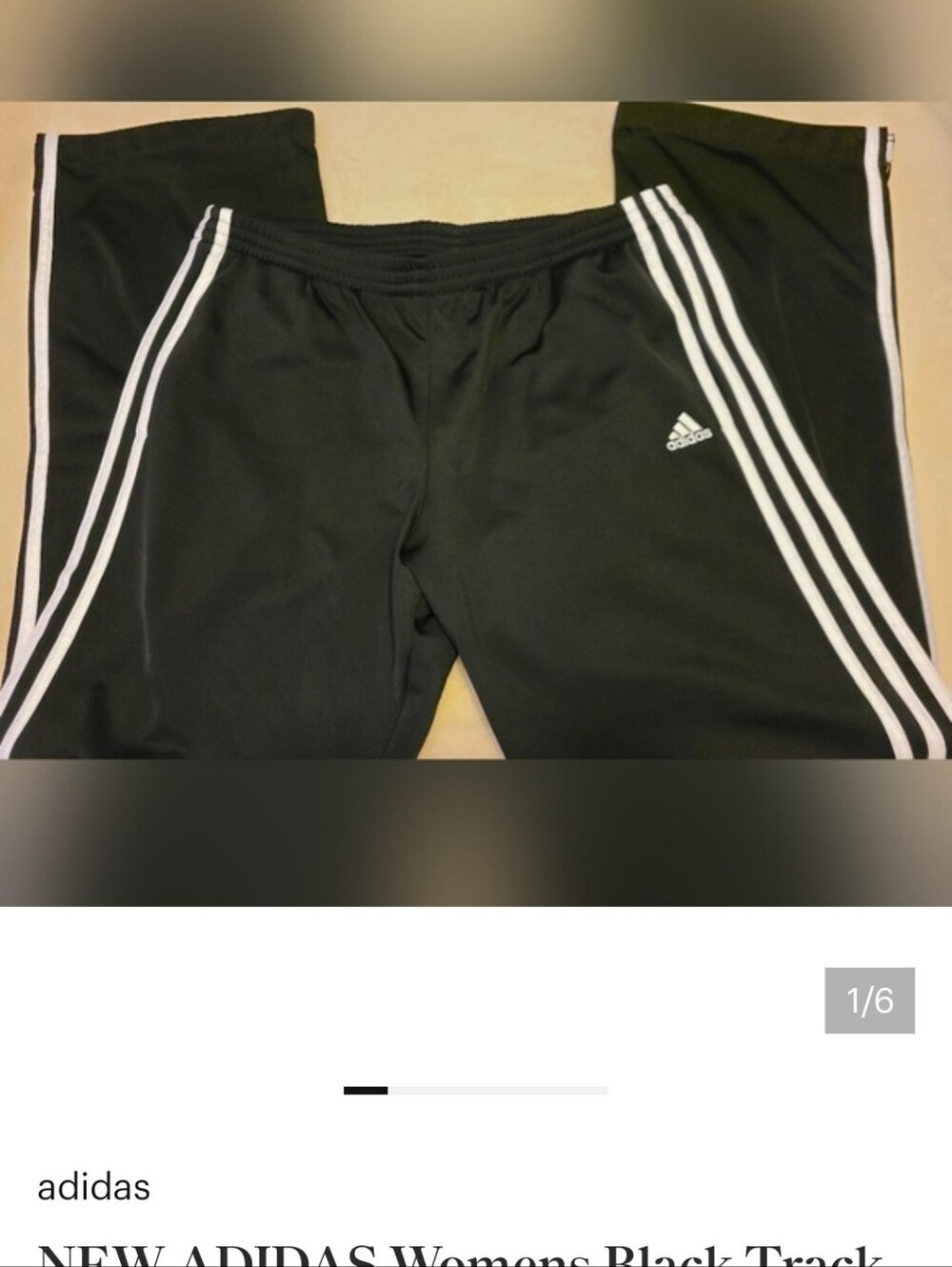 NEW ADIDAS Womens Black Track Pants-M